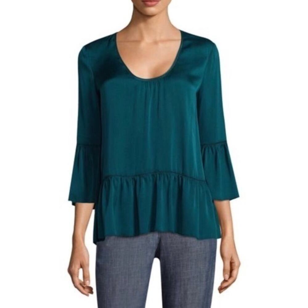 Trina Turk Lilias Bell Sleeve Silk Top Small NWT